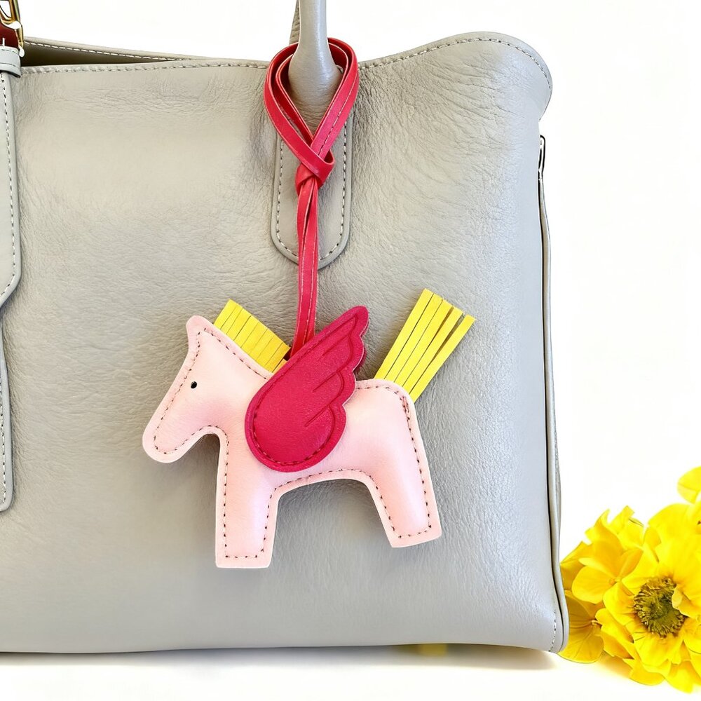 Pink Pegasus Horse Bag Charm or Keychain